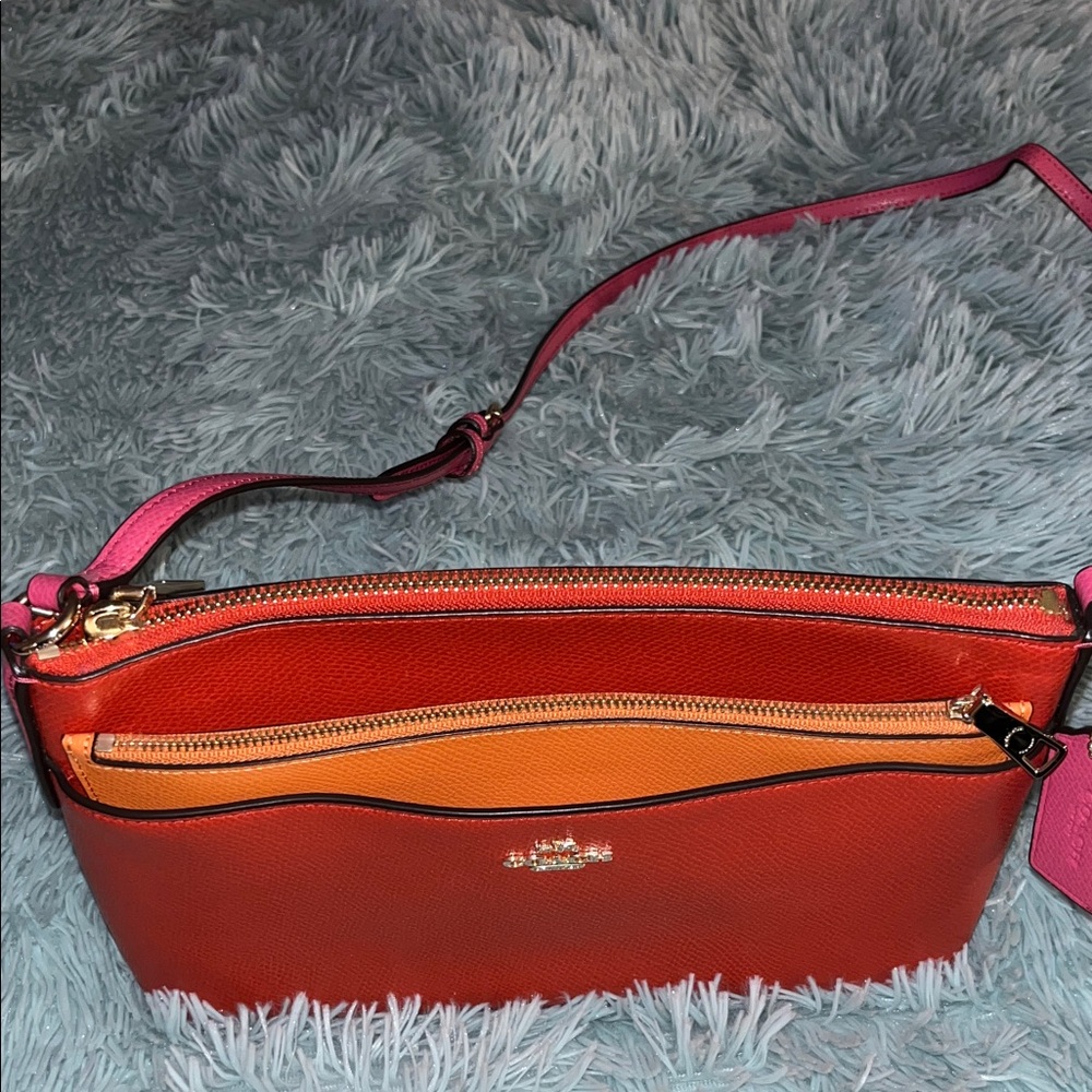 COACH STUNNING ORANGE/ PINK NWT CROSSBODY BAG - Picture 10 of 13